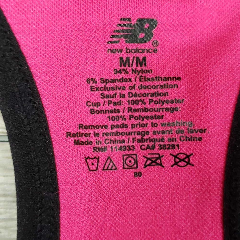 NEW BALANCE MEDIUM IMPACT PINK SPORT BRA SIZE MEDIUM - Picture 4 of 10